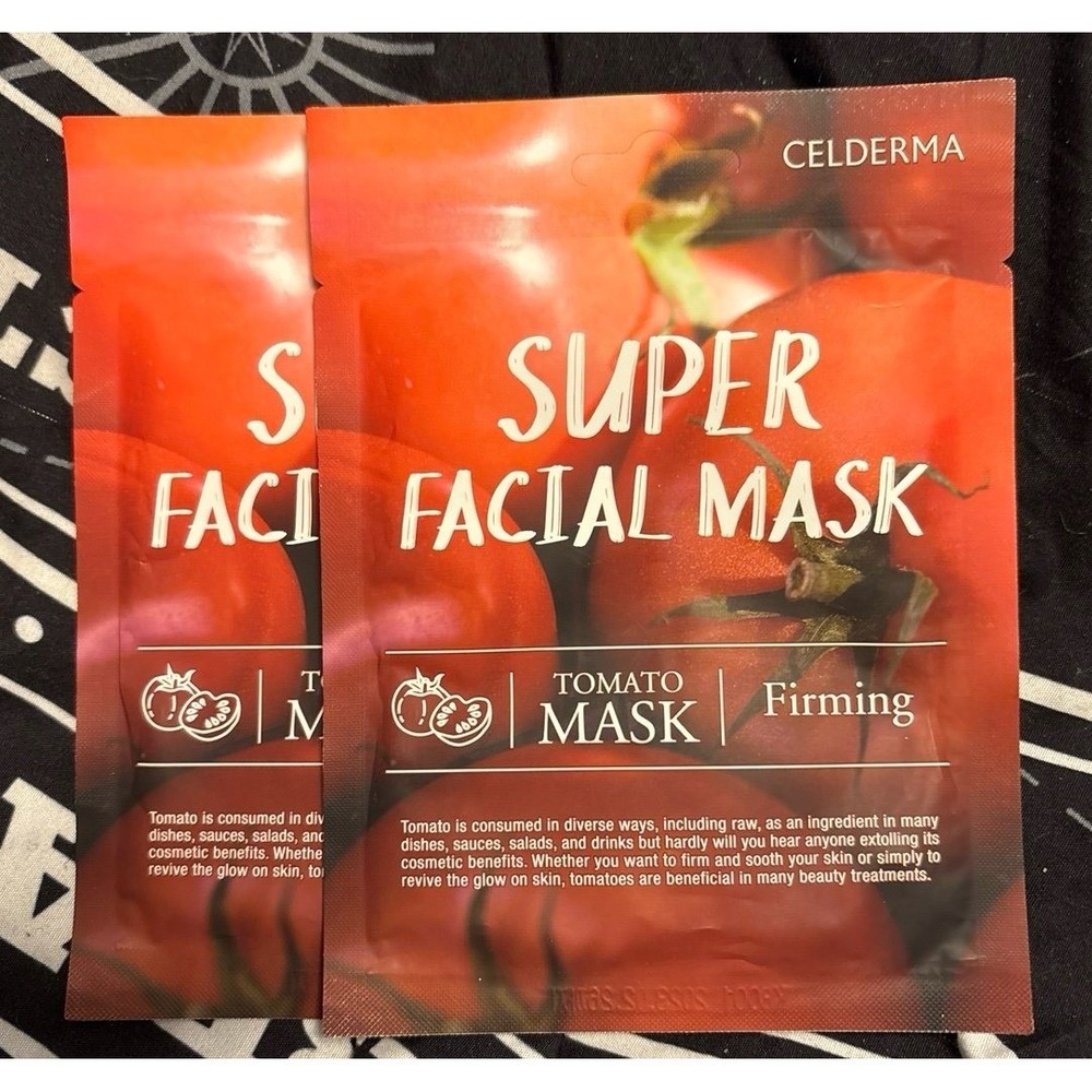 NEW Celderma‎ Tomato Firming Super Facial Sheet Mask x2, Korean Skincare